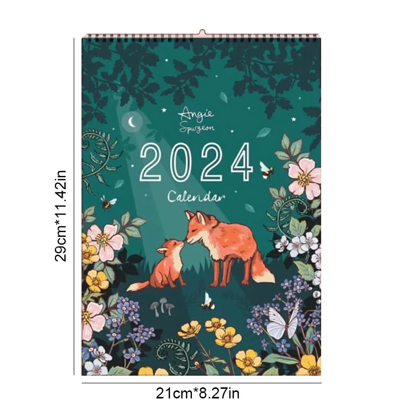 Calendrier mural des animaux 2024