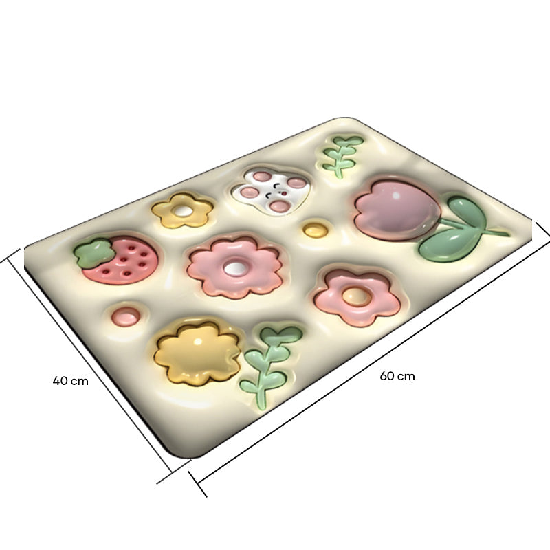 Tapis en diatomées souples à fleurs 3D