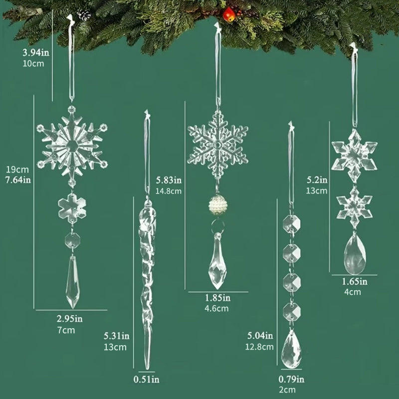 Ornements de Noël en flocon de neige en cristal