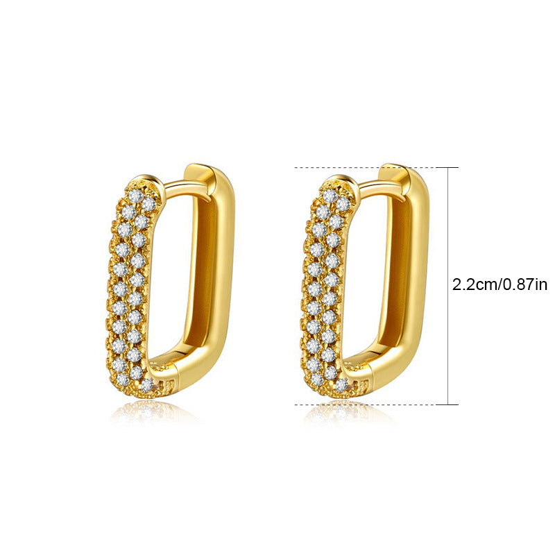 Boucles d'oreilles carrées scintillantes
