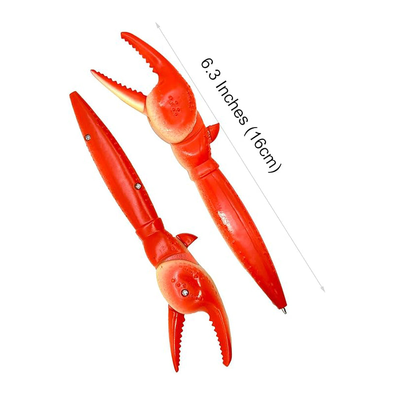 Stylo à bille à pince crabe mignon