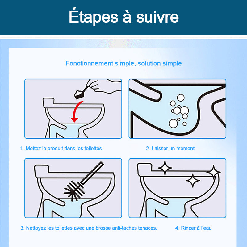 Agent détartrant à oxygène actif pour toilettes