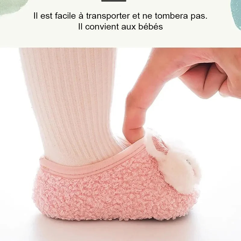 Chaussures chaussettes mignonnes en fourrure pour bébé