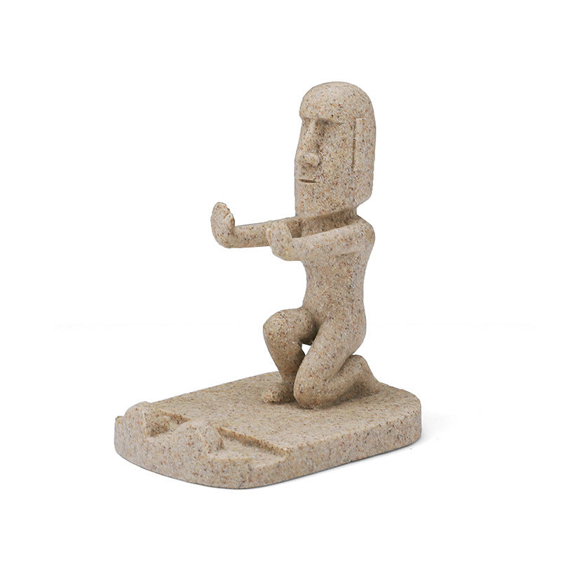 Porte-téléphone statue en pierre