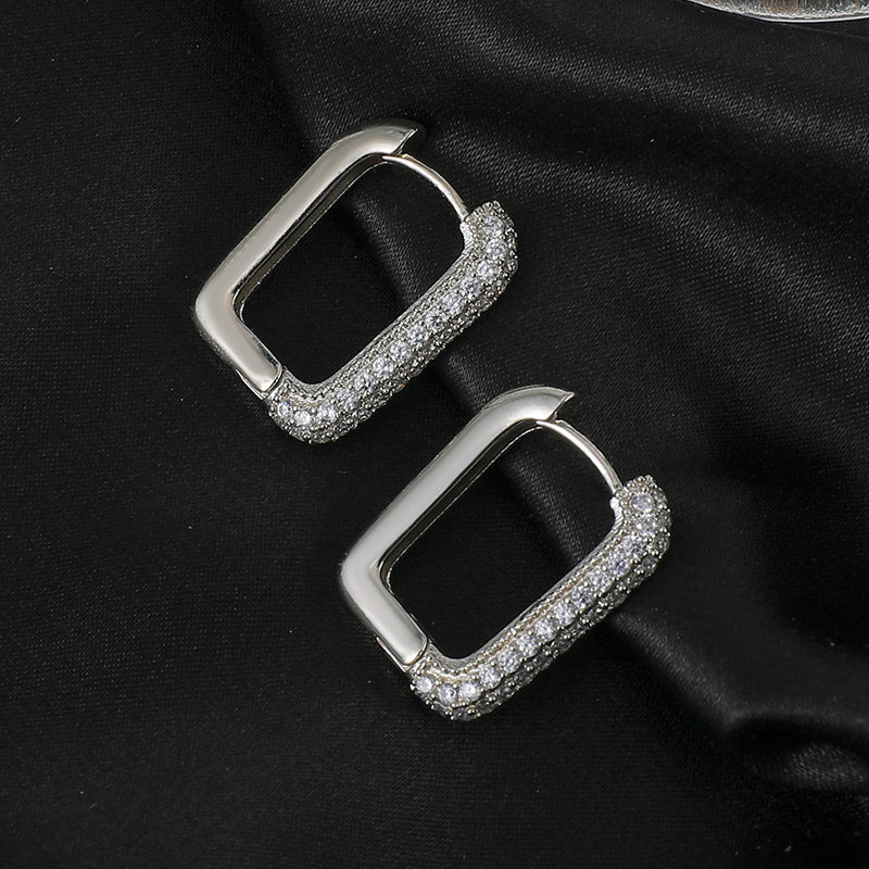 Boucles d'oreilles carrées scintillantes