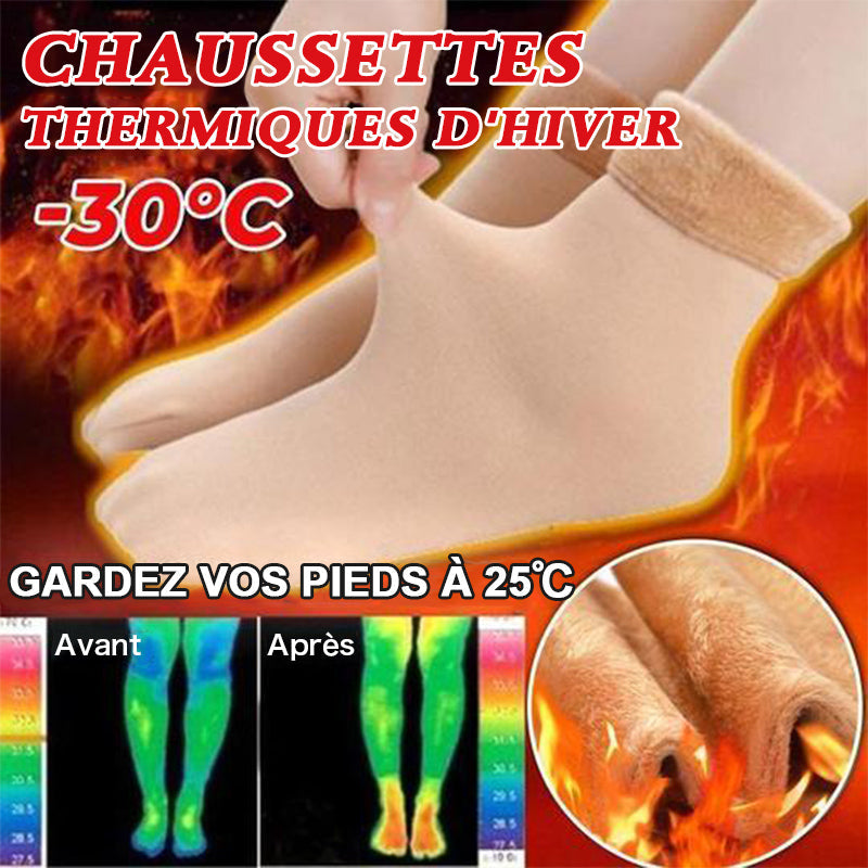 Chaussettes D'hiver Épaississantes avec Doublure en Velours