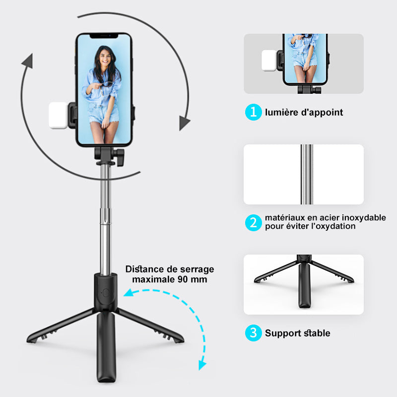 Perche à selfie Bluetooth sans fil 6 en 1