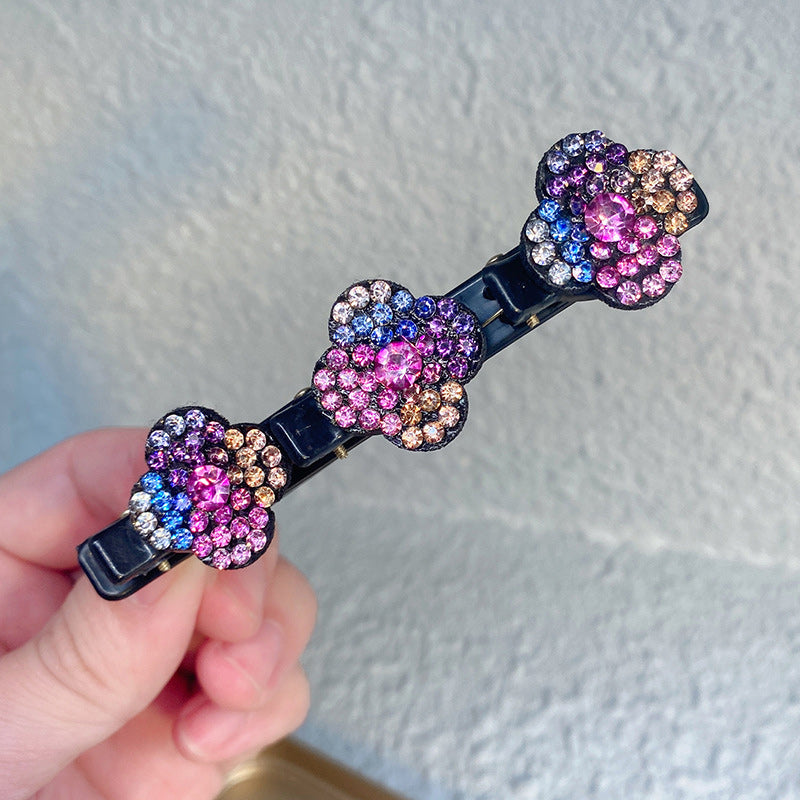 Barrette à Cheveux Latérale à Trois Fleurs