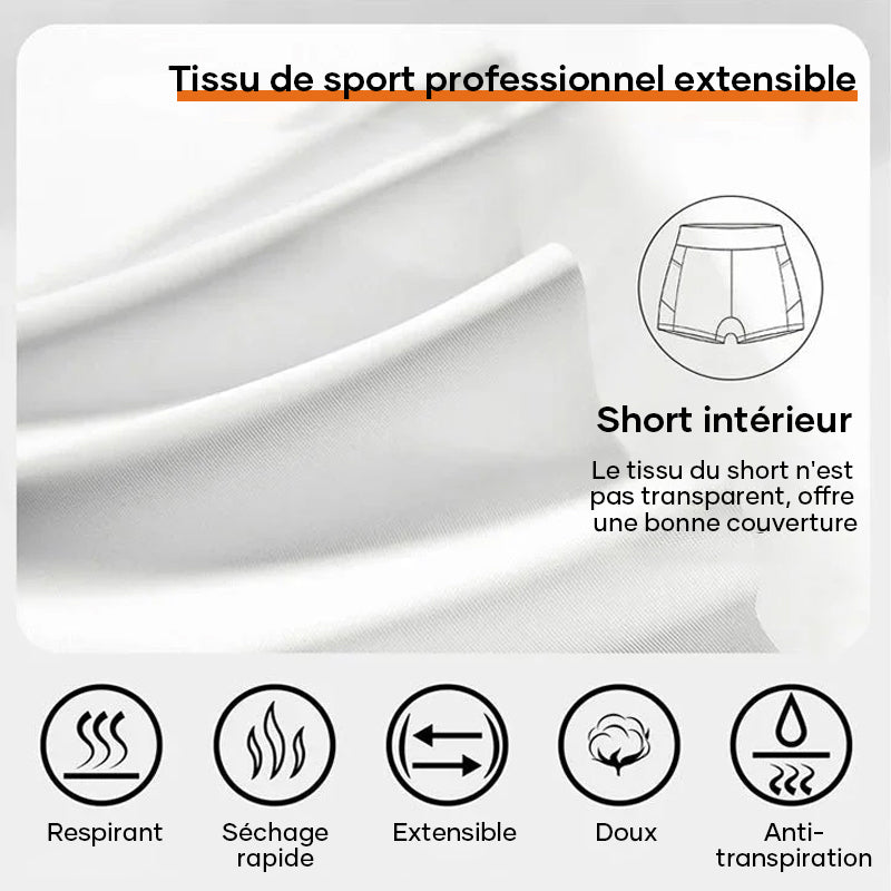 Pantalons-jupes de tennis à séchage rapide pour femmes avec poches