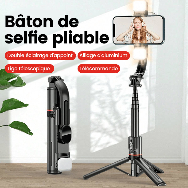 Trépied pliable pour perche à selfie