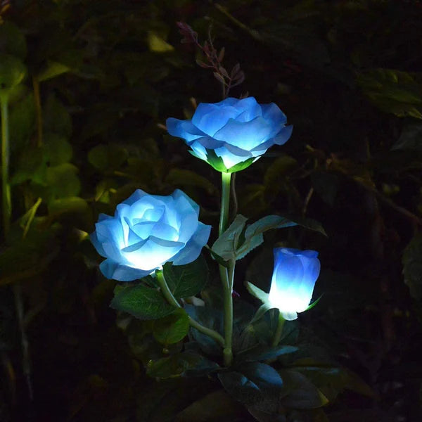 Fleur de Rose Solaire à 3 LED