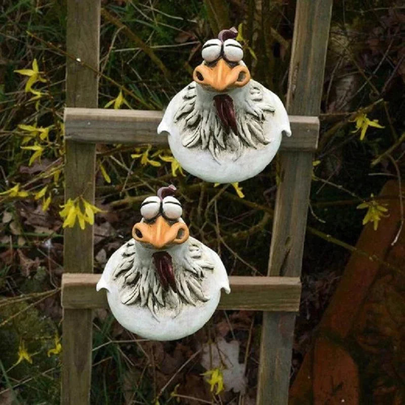 Artisanat en Résine de Poule aux Gros Yeux