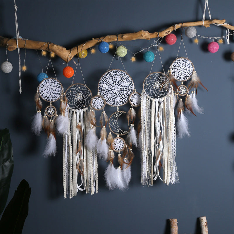 Dreamcatcher Lune et étoiles suspendues au-dessus du lit (5 PCS)