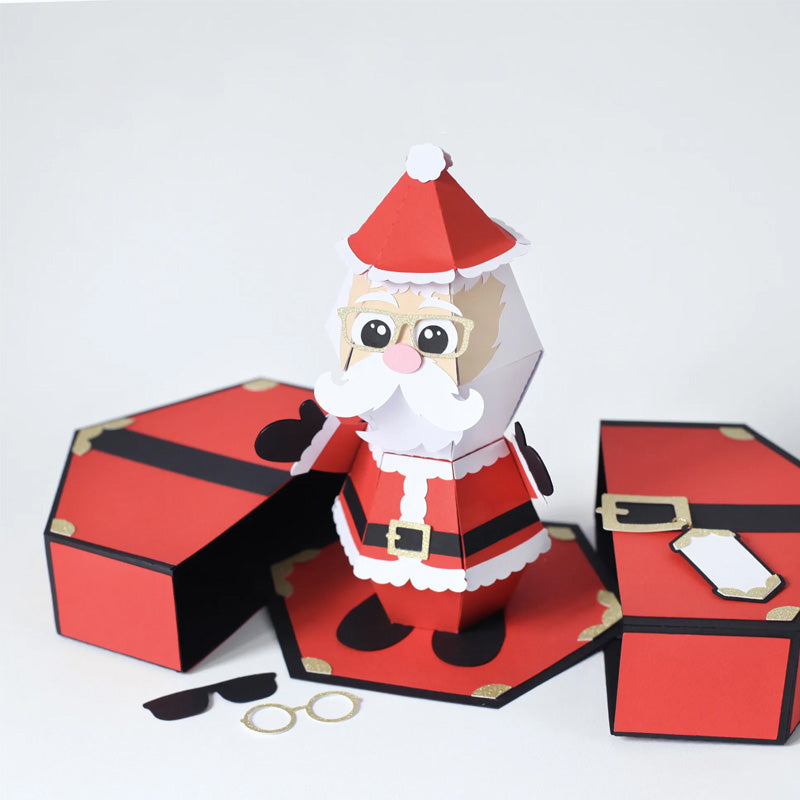 Carte de boîte pop-up 3D pour farces du Père Noël