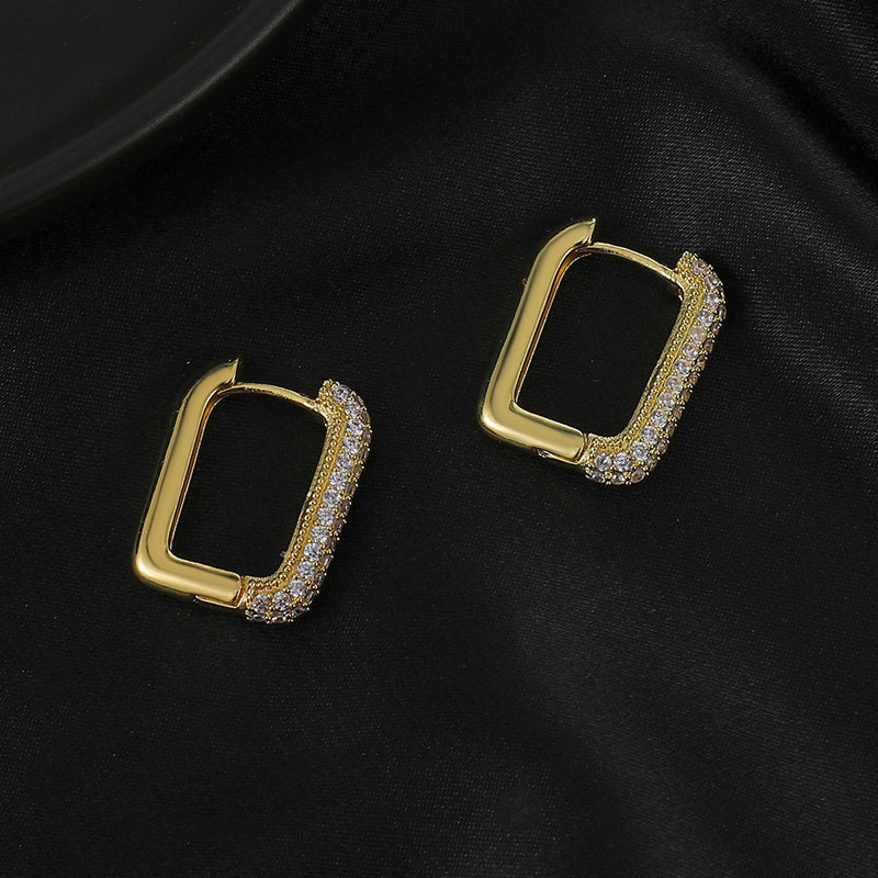 Boucles d'oreilles carrées scintillantes