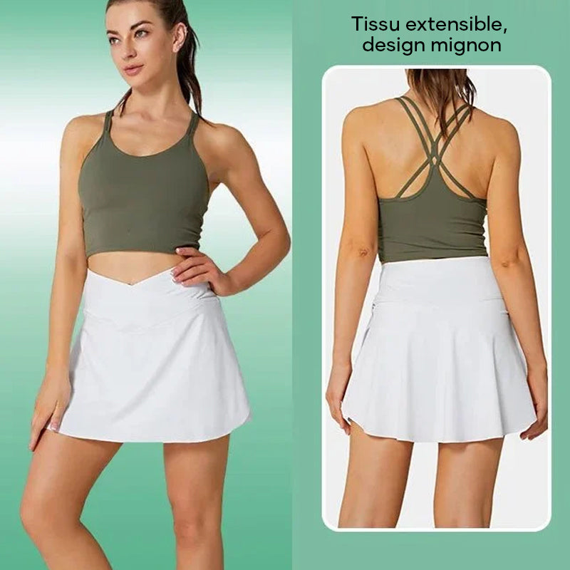 Pantalons-jupes de tennis à séchage rapide pour femmes avec poches