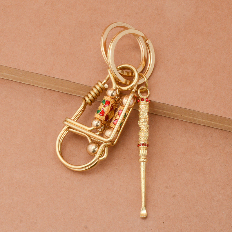 Porte-clés en laiton inoxydable