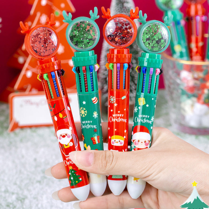 Ensemble de stylos à paillettes de Noël