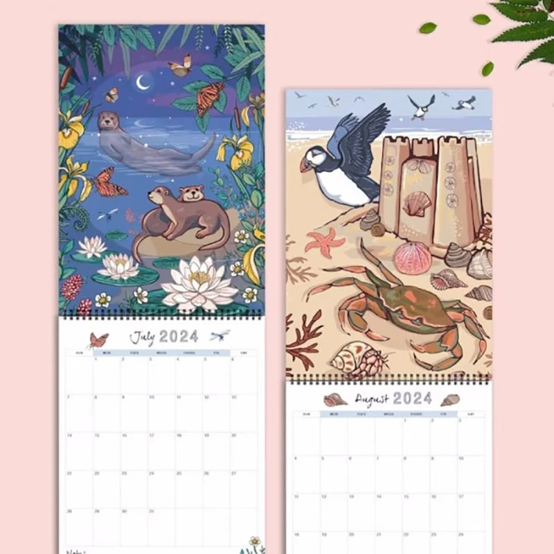 Calendrier mural des animaux 2024