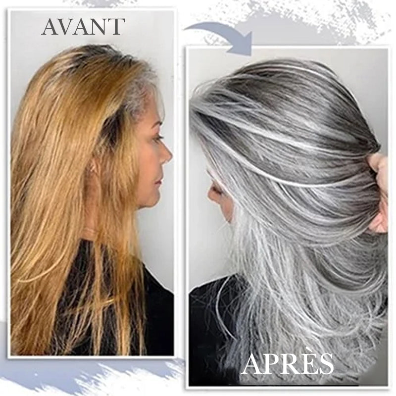 Crème de Teinture Naturelle pour Cheveux Gris Argenté