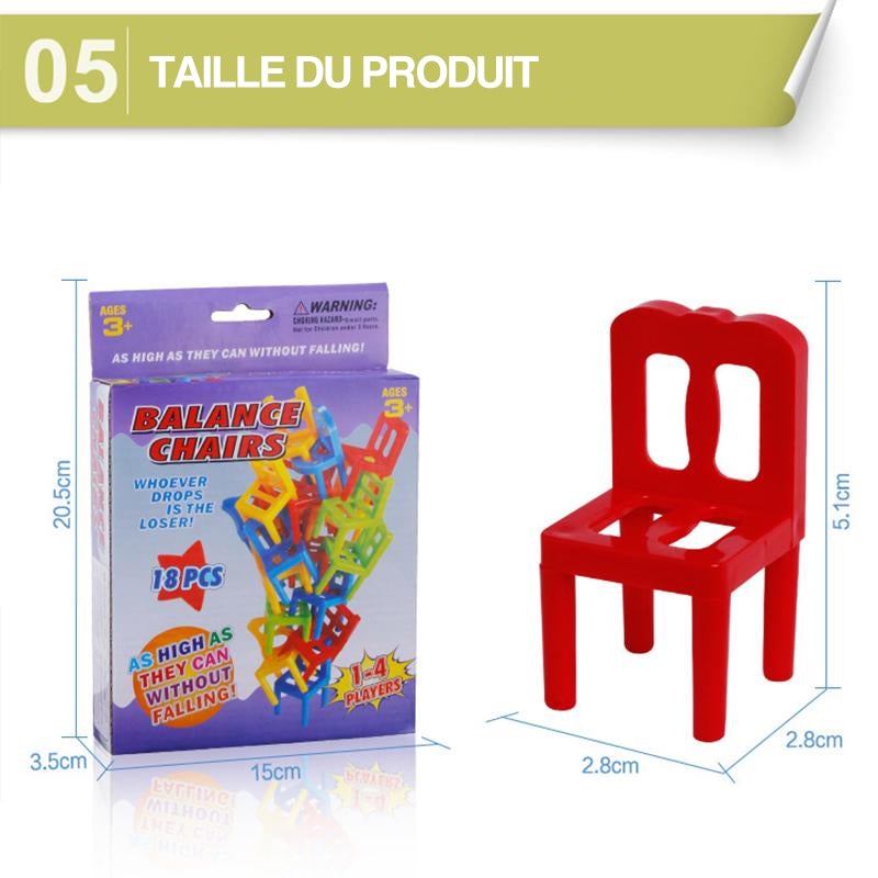 🔥 Vente chaude de Noël-Jeu d'équilibrage de tour d'empilement de chaises