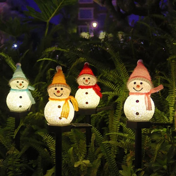 Lampe solaire imperméable pour bonhomme de neige