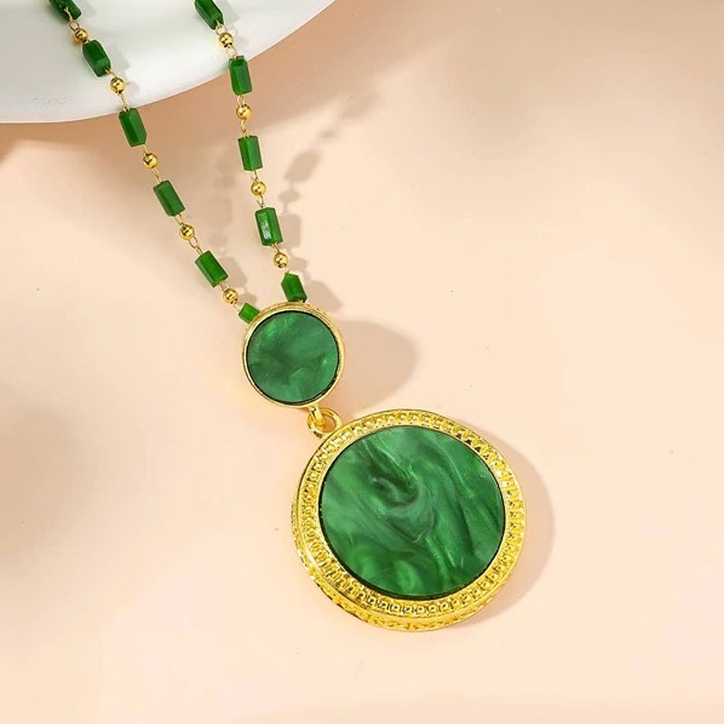 Collier en pierre d'agate disc naturelle
