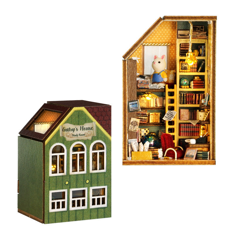 Kit de maison de poupée en bois Mini Rabbit Town avec meubles