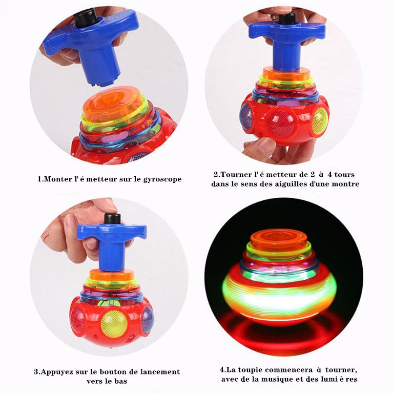 Toupie musicale à lumière clignotante à DEL