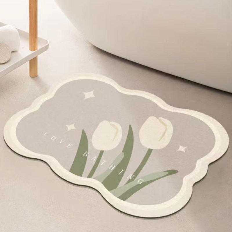 Tapis antidérapant fleur super absorbant