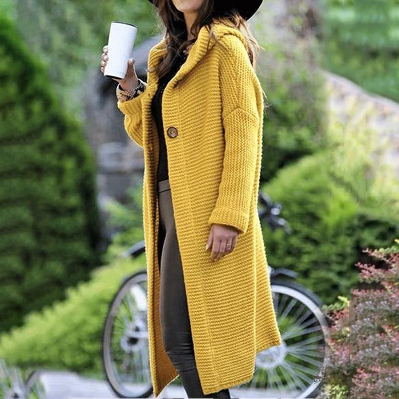 Cardigan d'hiver solide pour femmes