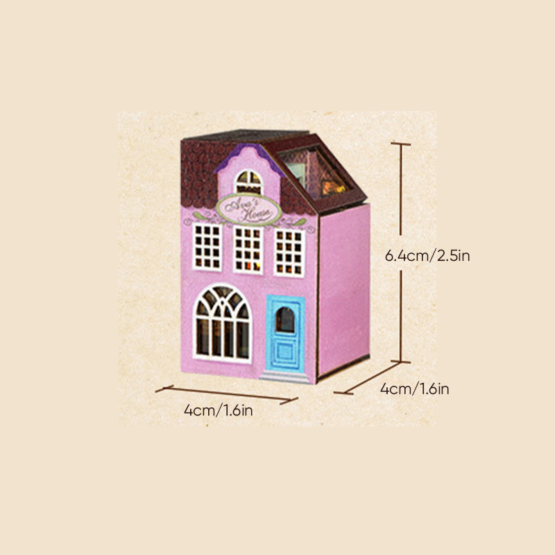 Kit de maison de poupée en bois Mini Rabbit Town avec meubles