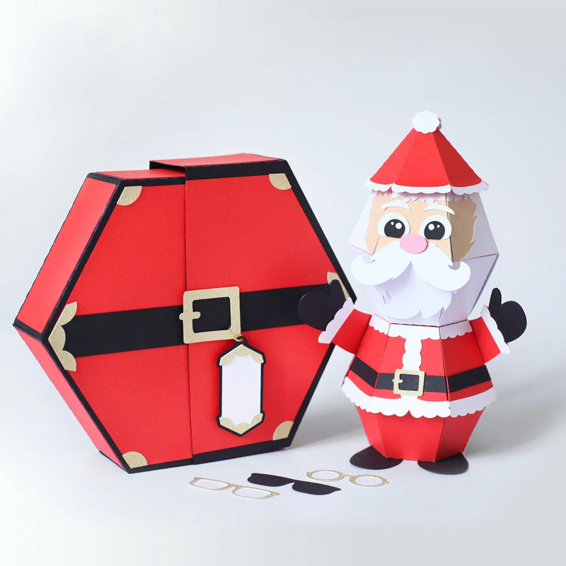 Carte de boîte pop-up 3D pour farces du Père Noël