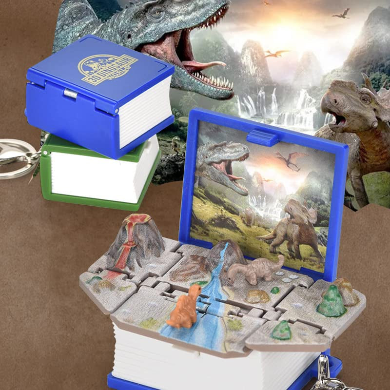 Porte-clés Pop Up 3D Mini dinosaures et astronaute