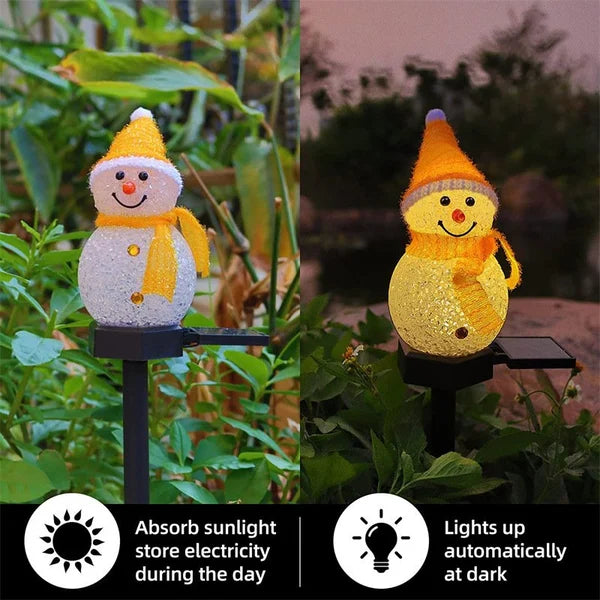 Lampe solaire imperméable pour bonhomme de neige