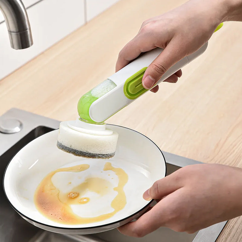 Brosse de nettoyage multifonctionnelle à long manche remplie de liquide