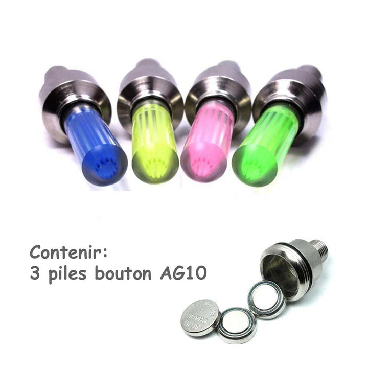 Bouchons de valve LED Premium pour roues (2 pièces)