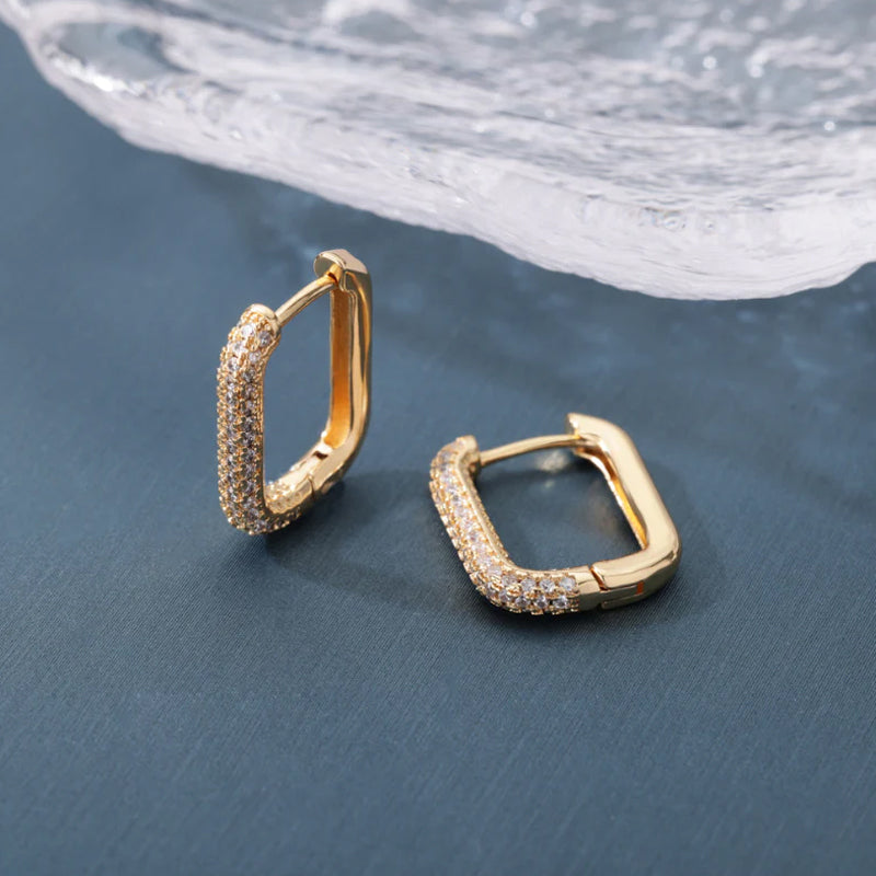 Boucles d'oreilles carrées scintillantes