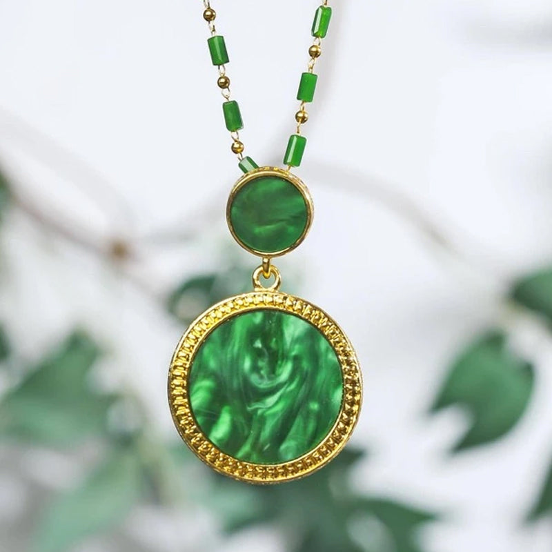 Collier en pierre d'agate disc naturelle