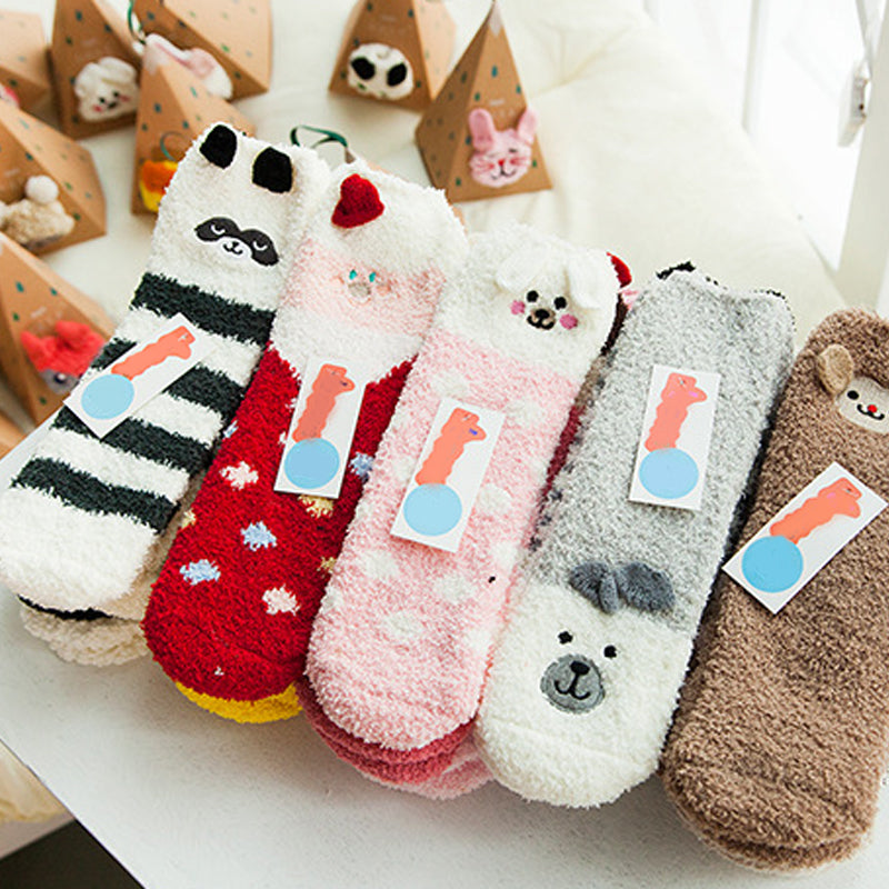 Coffret cadeau de Noël - Chaussettes en peluche mignonnes