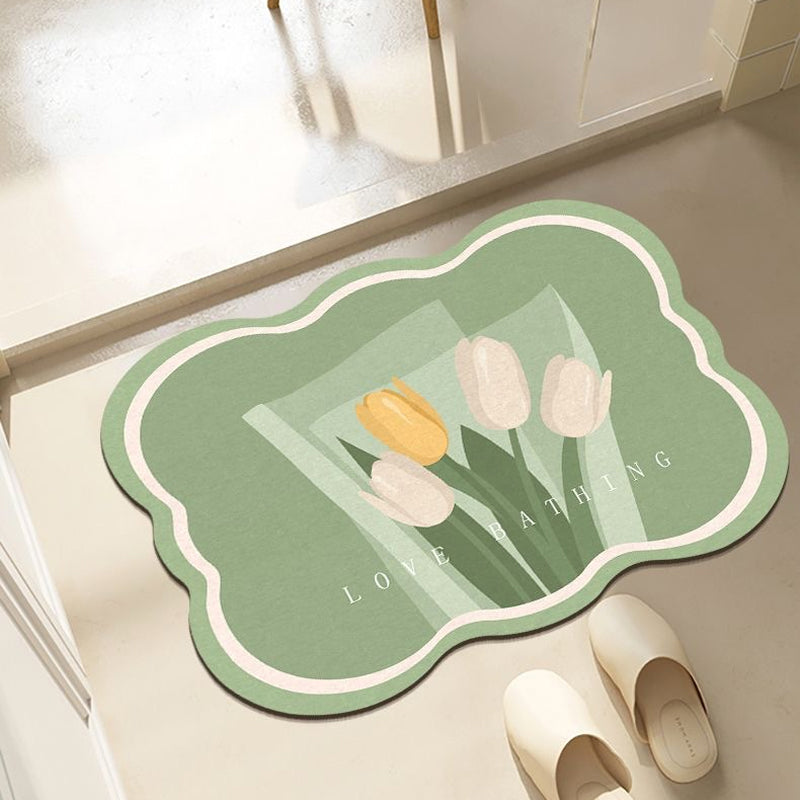 Tapis antidérapant fleur super absorbant