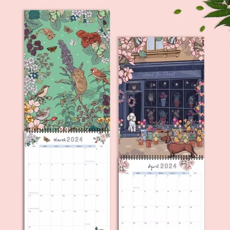 Calendrier mural des animaux 2024