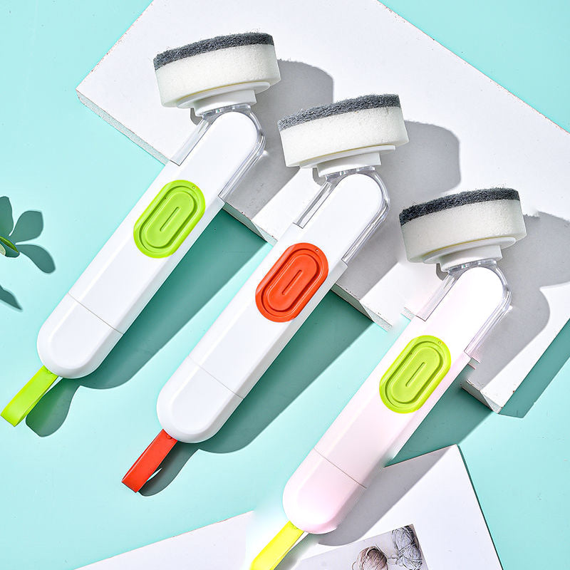 Brosse de nettoyage multifonctionnelle à long manche remplie de liquide
