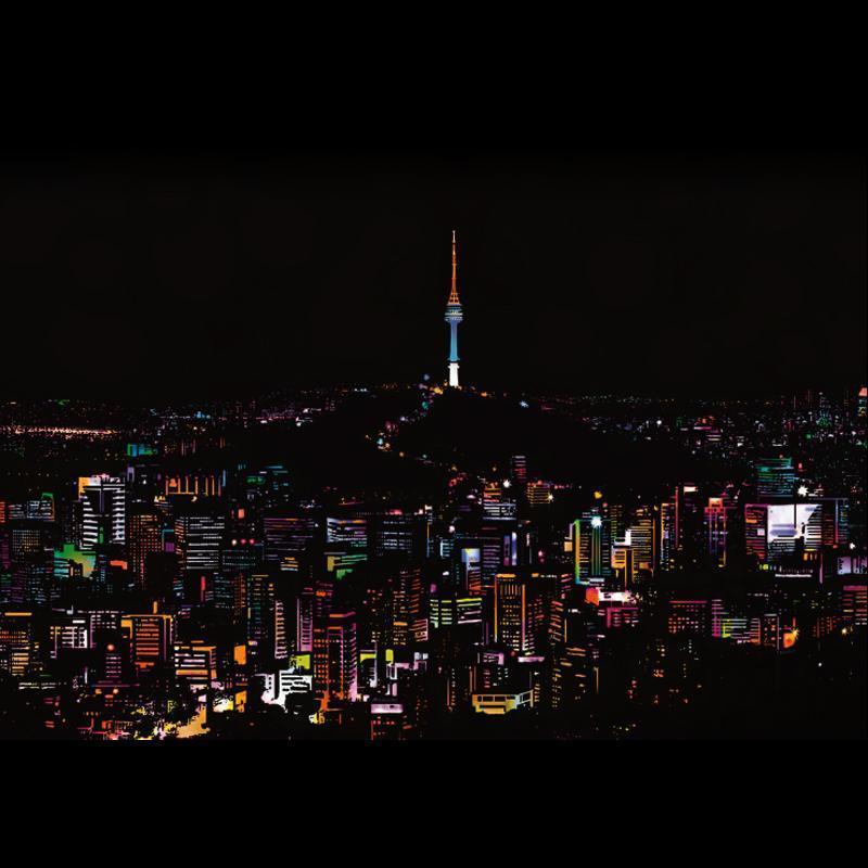 Peinture par Grattage Colorée de Scènes de Nuit