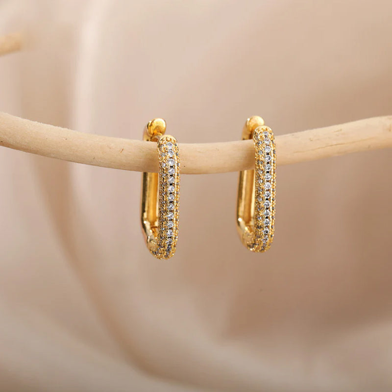 Boucles d'oreilles carrées scintillantes