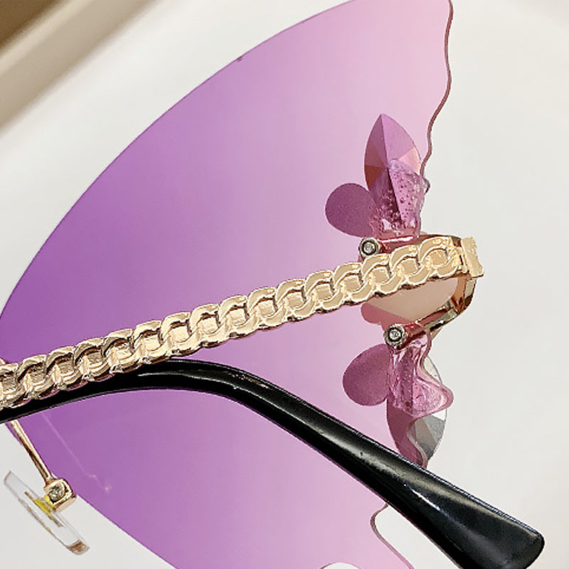 Chic Lunettes de soleil papillon diamant