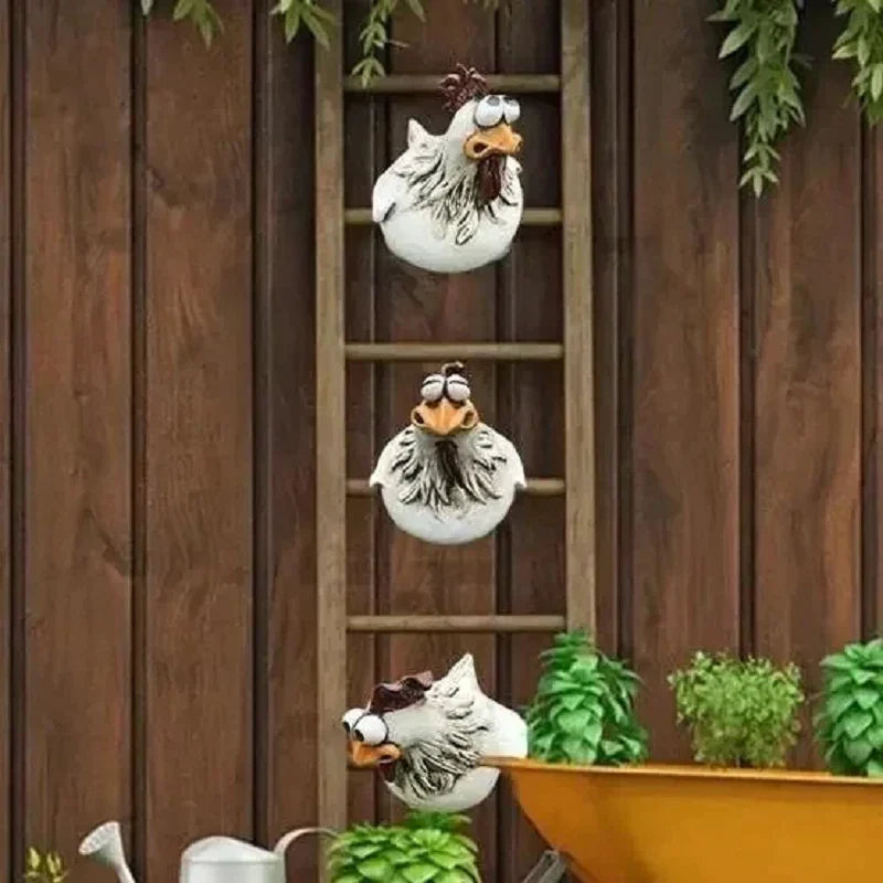 Artisanat en Résine de Poule aux Gros Yeux