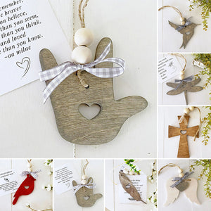 Ornement suspendu en bois cardinal inspirant