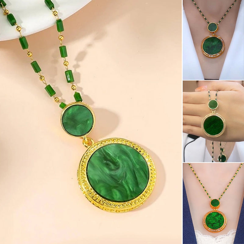 Collier en pierre d'agate disc naturelle