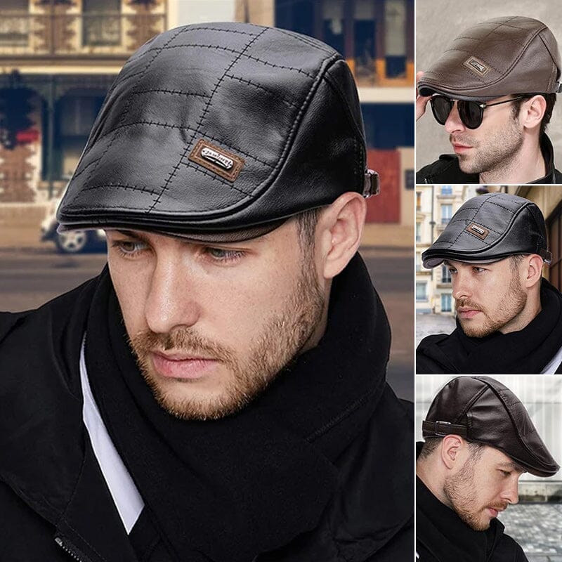 Nouvelle casquette en cuir tendance